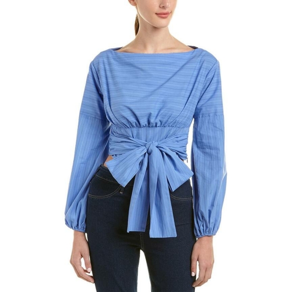 Likely Bubble Sleeve Boyfriend Tie Detail Top - Picture 10 of 10